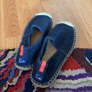 Sea Star size 8 espadrille navy blue chambray